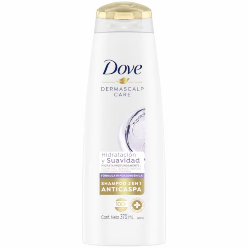 Shampoo Dove Anticaspa Hidratación 2en1 370Ml