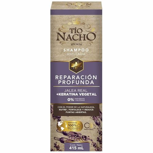 Shampoo Tío Nacho Keratina Vegetal Frasco x 415 ml