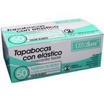 Tapabocas Blanco Elastico Caja 50un Alfa Safe