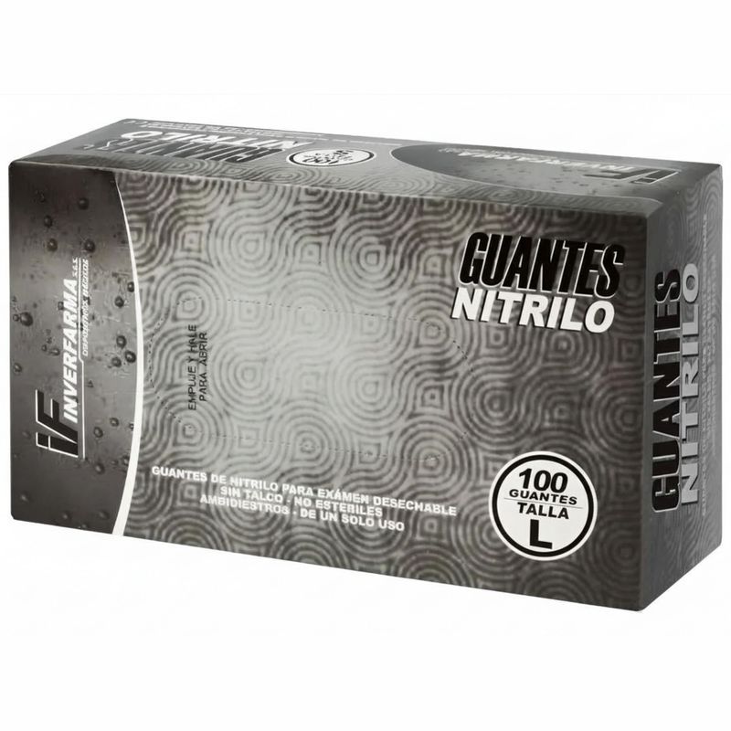 Guante Nitrilo Negro Talla L x 100 Unidades