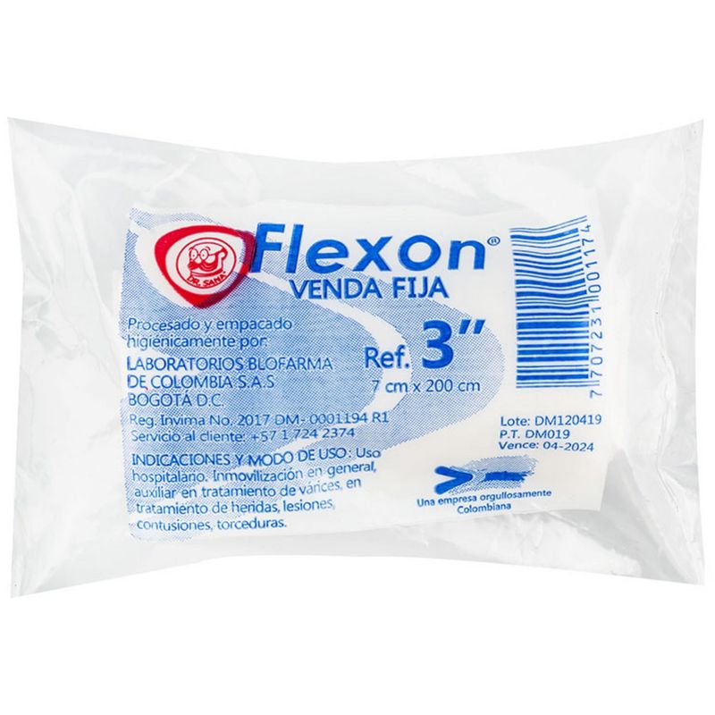 Venda Elástica Flexon 3X5 Yardas Blofarma