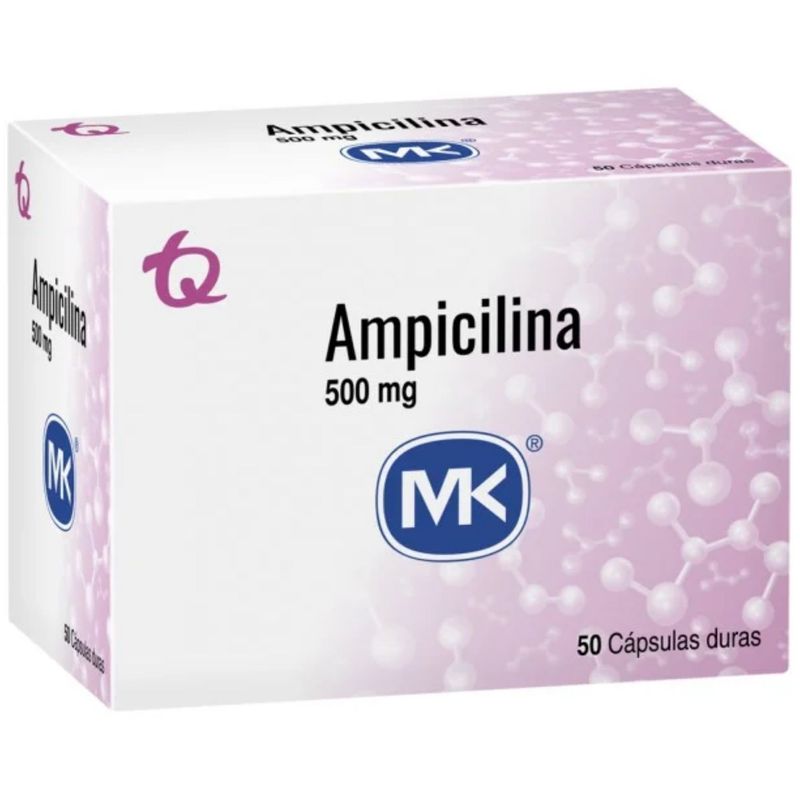 Ampicilina 500 mg MK - Caja X 50 Cápsulas