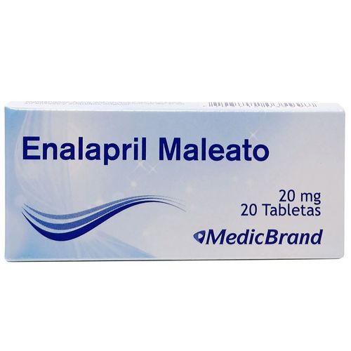 Enalapril Maleato 20 Mg Caja X 20 Tabletas Coaspharma