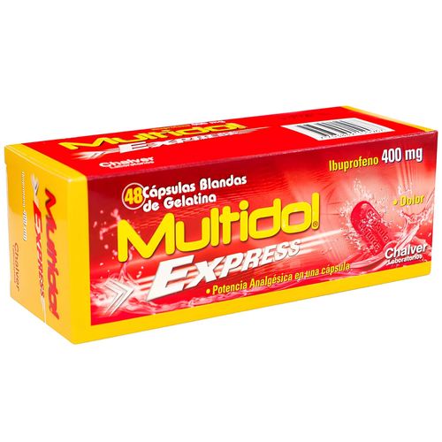 Multidol Express Ibuprofeno 400 Mg Caja X 48 Cápsulas Blanda Chalver