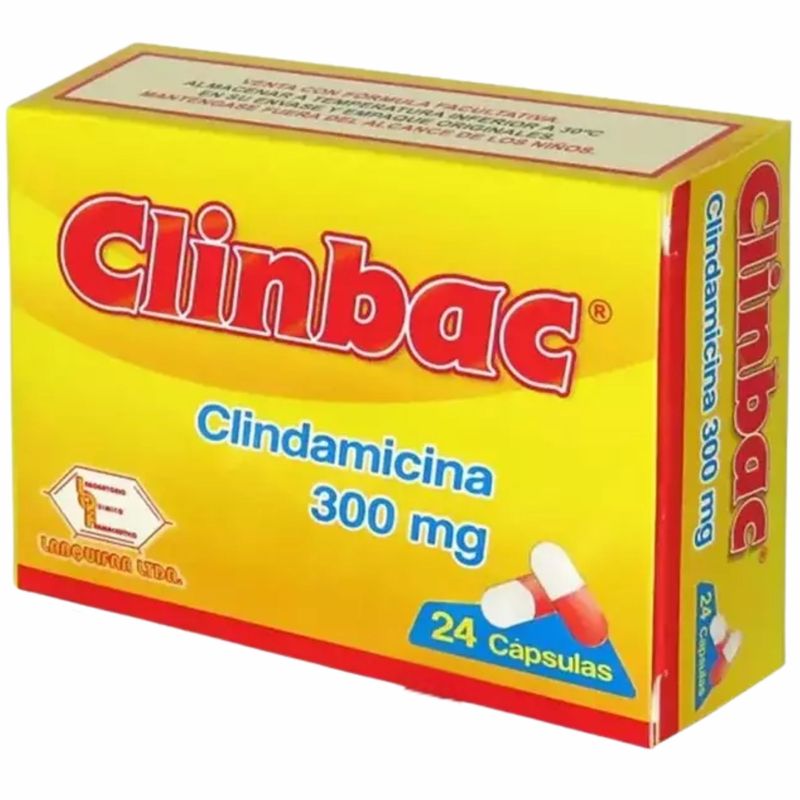 Clinbac Clindamicina 300 mg 24 Cápsulas