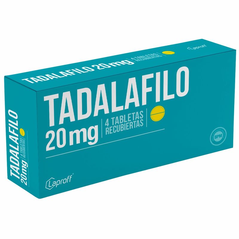 Tadalafilo 20 Mg Caja X 4 Tabletas Laproff