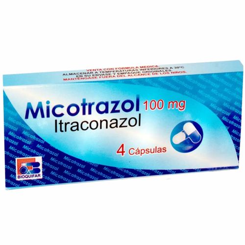 Micotrazol Itraconazol 100 Mg Caja X 4 Cápsulas Bioquifar