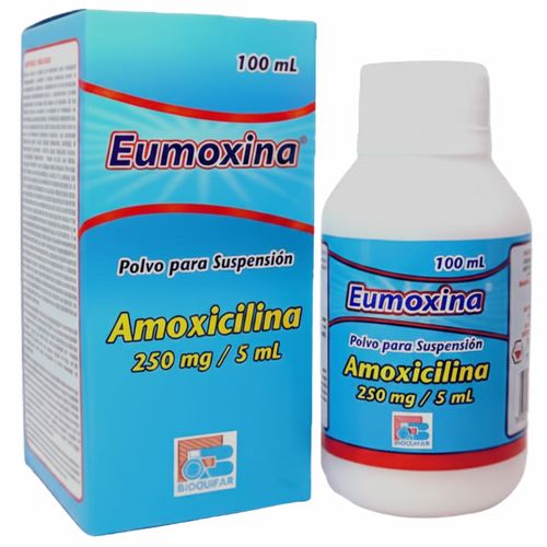 Eumoxina Suspensión Amoxicilina Trihidrato 250 Mg/5 Ml Frasco X 100 Ml Bioquifar