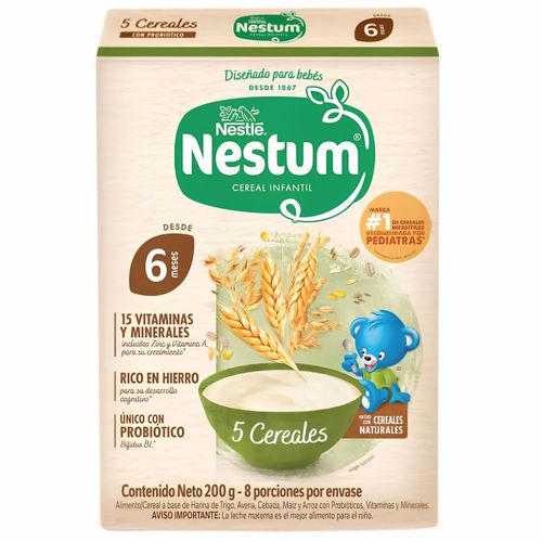 Cereal Infantil Nestum 5 Cereales En Polvo Caja X 200 Gr Nestle