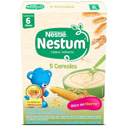 Cereal Infantil Nestum 5 Cereales En Polvo Caja X 350 Gr Nestle