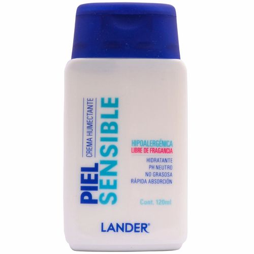 Crema Humectante Lander Para Piel Sensible Frasco X 120 Ml