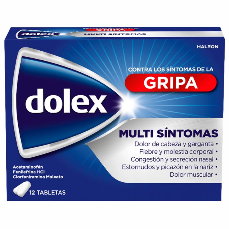 Dolex Gripa caja x12 tabletas para resfriado