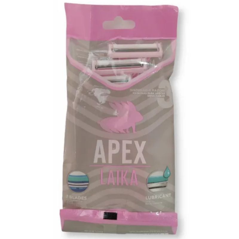 Máquina Afeitar Apex Laika 2 Hojas 3 Unidades