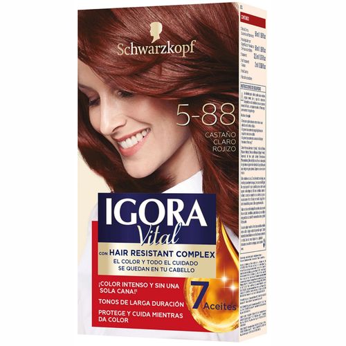 Tinte Igora Vital Castaño Claro Rojizo (5-88) - Estuche x Doble Tubo