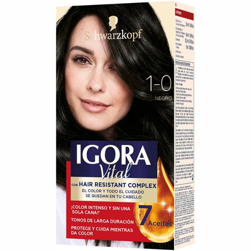 Tinte Igora Vital Negro (1-0) - Estuche x 1 Tinte + Tubo