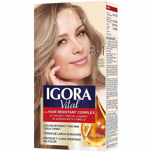 Tinte Igora Vital Rubio Claro Cenizo (8-1) - Estuche x 1 Tinte + Tubo