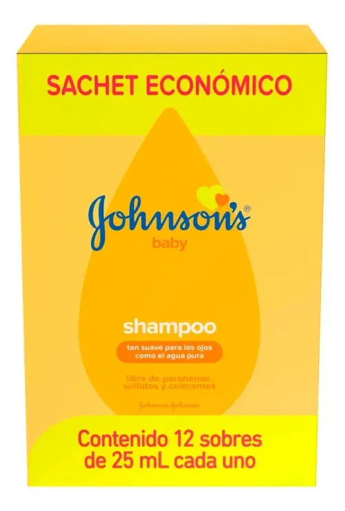 Shampoo Johnson's Baby Original Caja X 12 Sobres 25 Ml
