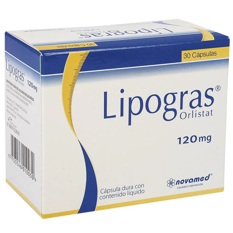 Lipogras Orlistat 120 mg 30 Cápsulas Oral