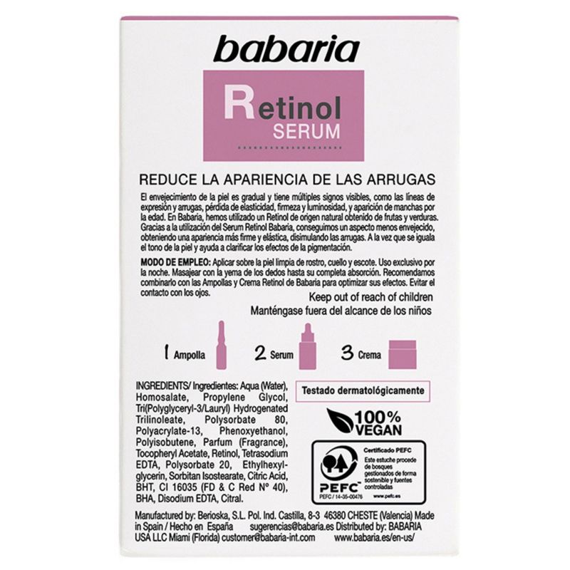 Serum Babaria retinol frasco x30 ml facial