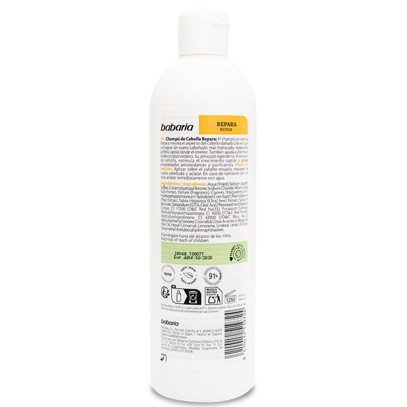 Shampoo Babaria Cebolla Repair Frasco X 380 ml