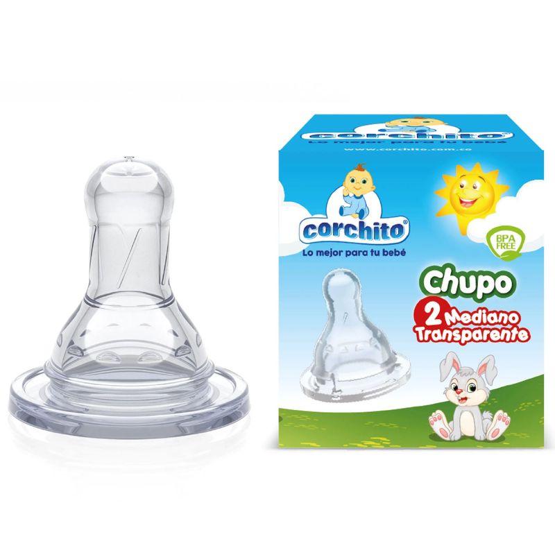 Chupo Corchito Biberón Blanco No 2 Andina