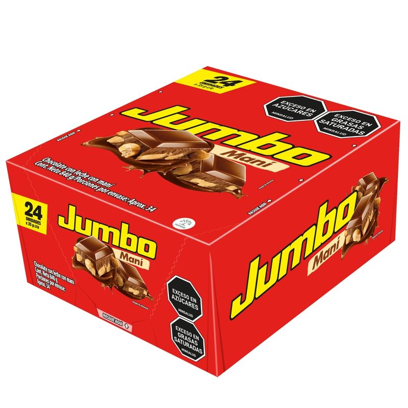 Chocolatina Jumbo Maní 34 g 24 Unidades