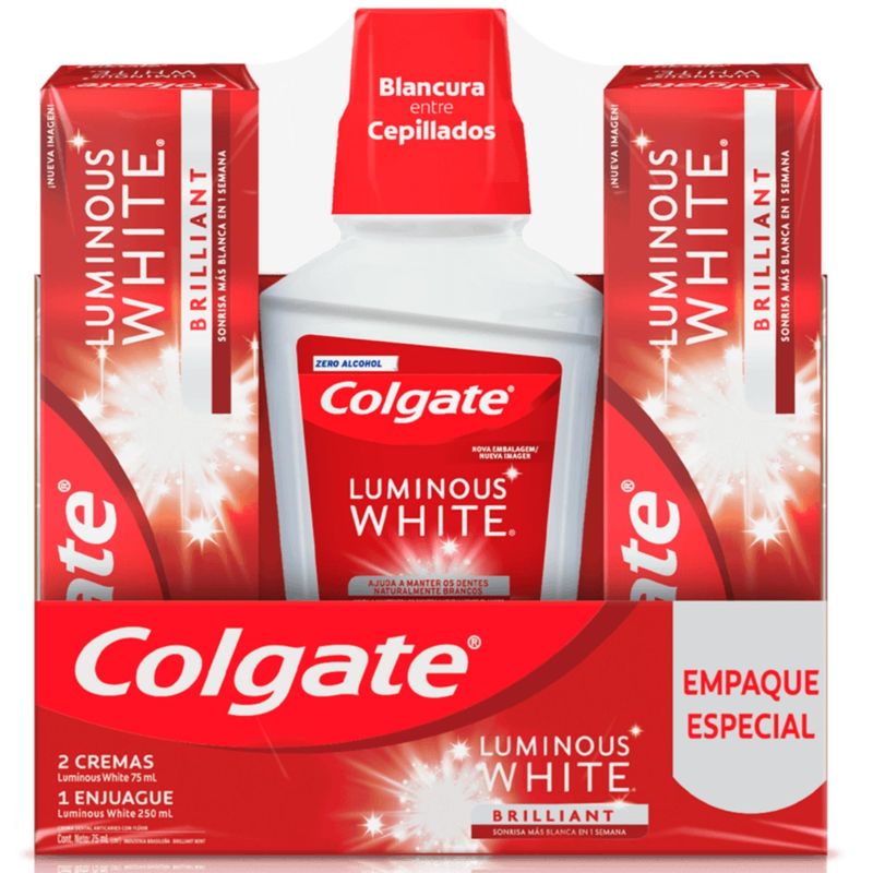 Colgate Lumin White x2 + Enjuague 250 Ml