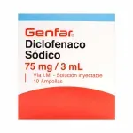 Diclofenaco 75mg/3ml caja x10 ampollas Genfar