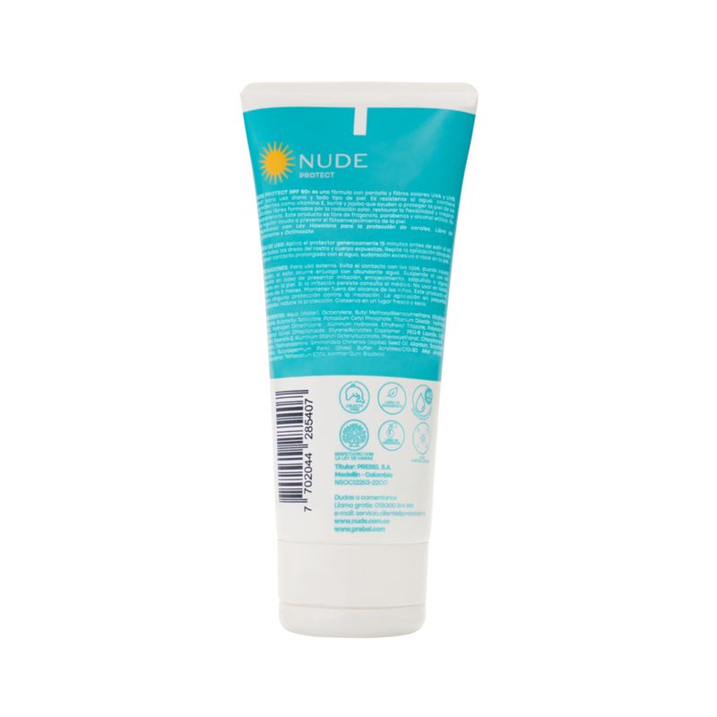 Protector Solar Nude Spf 60 Cyc 90 Ml Prebel
