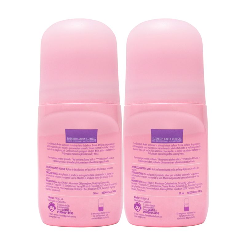 Elizabeth Arden Clinical rollon pack x2 50 ml