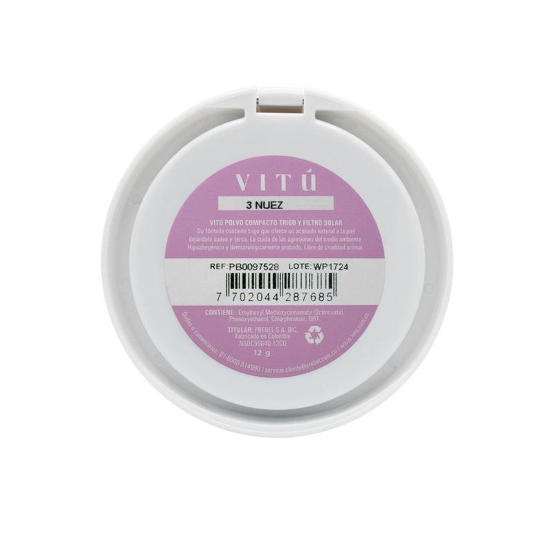 Vitú Trigo Nuez 3 Polvo Compacto Prebel