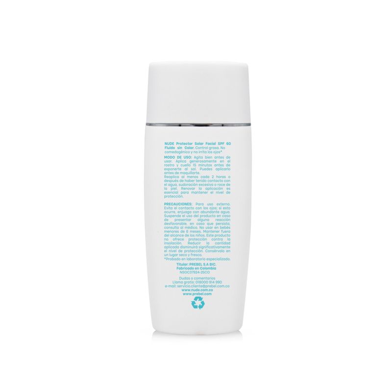 Protector Solar Nude SPF60 Facial Fluido 50ml