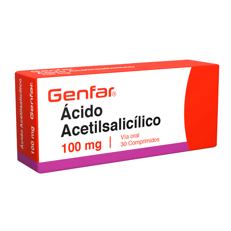 Ácido Acetil Salicílico 100 mg 30 Tabletas