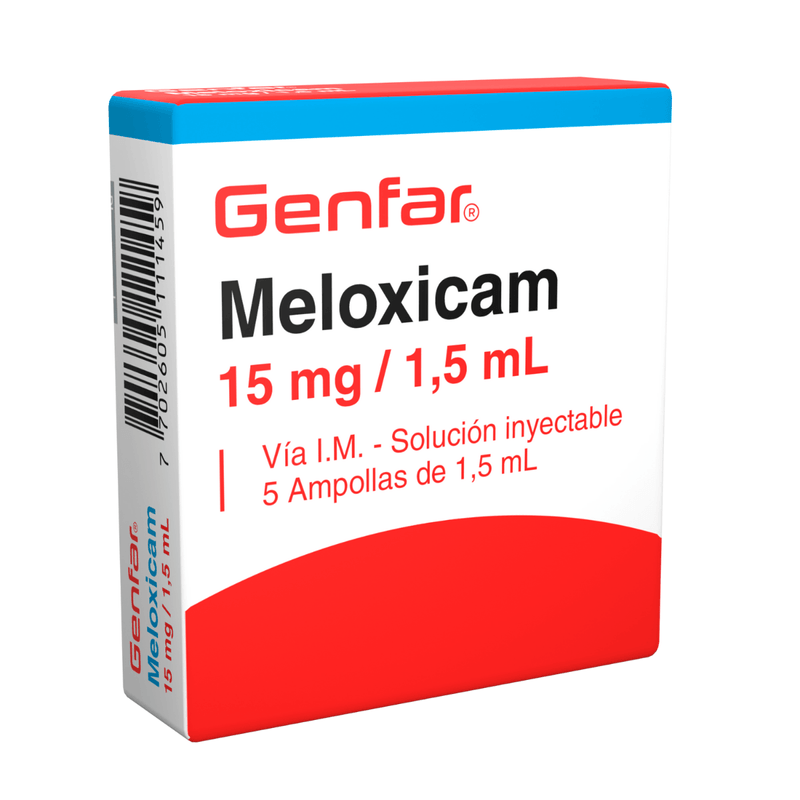 Meloxicam 15 mg/1.5 ml caja 5 ampollas