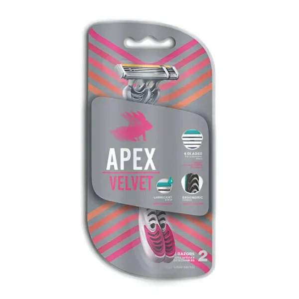 Máquina Afeitar Apex Velvet 4 Hojas 2 Unidades