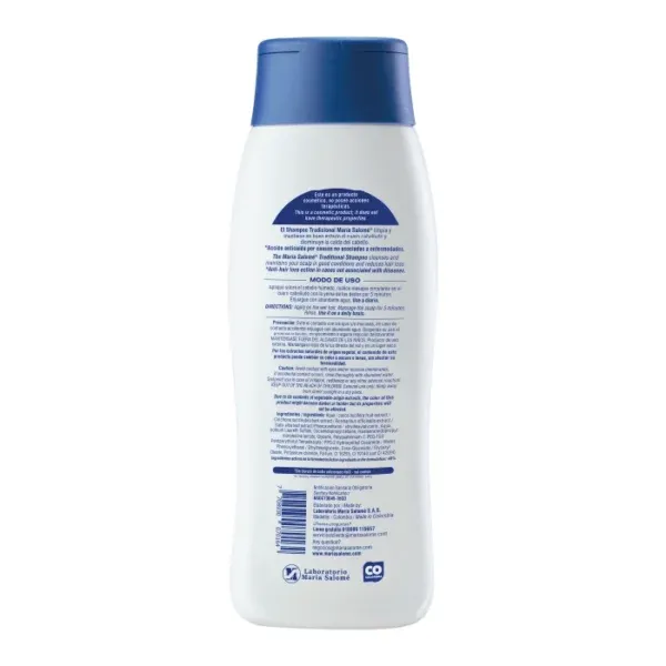 Shampoo Maria Salomé Sin Sal - Frasco X 400 ml