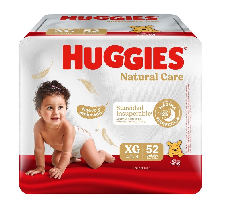Pañales Huggies Natural Care XL 52 Unidades