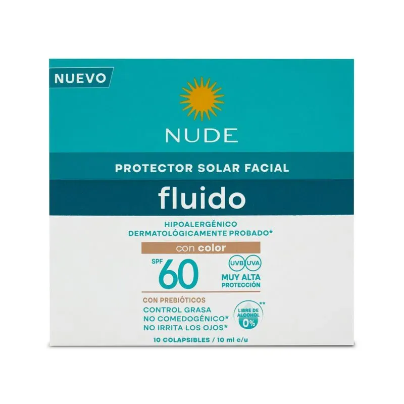 Bloqueador Solar Fluido Nude Color 10 Ampollas