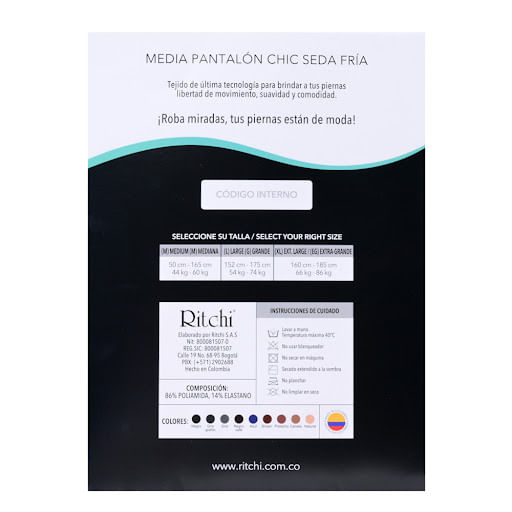 Media Pantalon Chic Seda Natural Talla M Ritchi