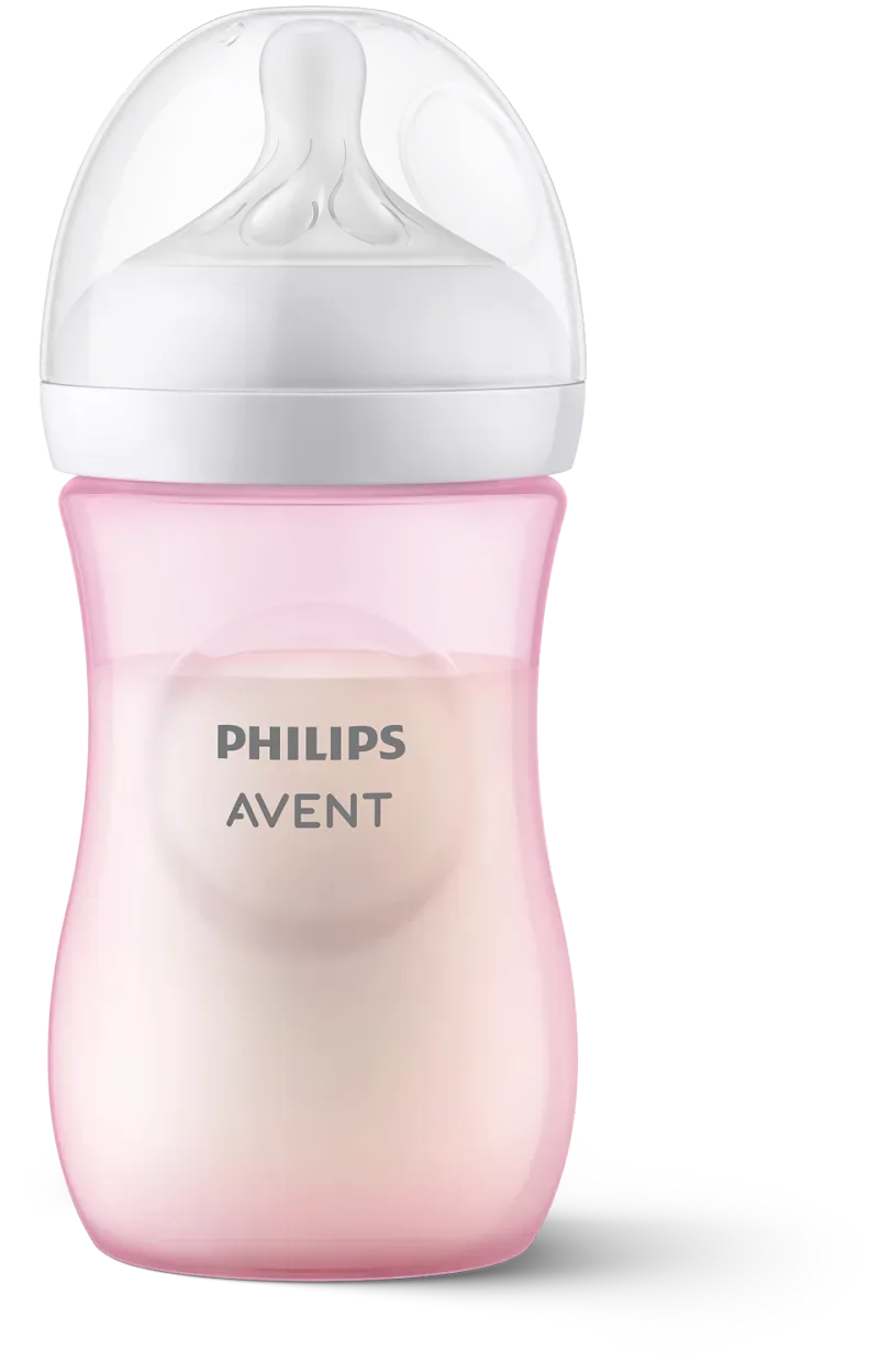 Biberón Avent Natural Respuesta Rosa 9Oz