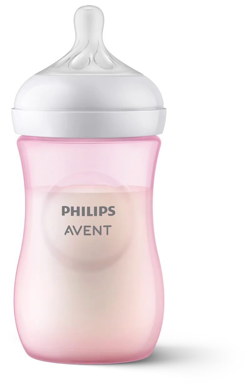 Biberón Avent Natural Respuesta Rosa 9Oz