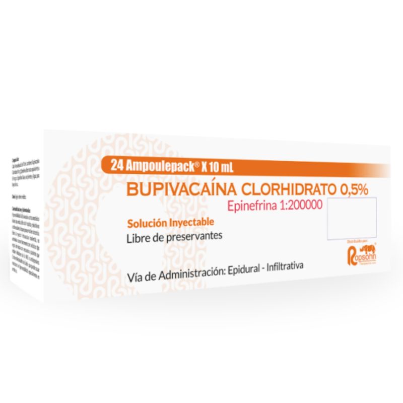 Anestésico Local Bupivacaína 0.5% Epinefrina