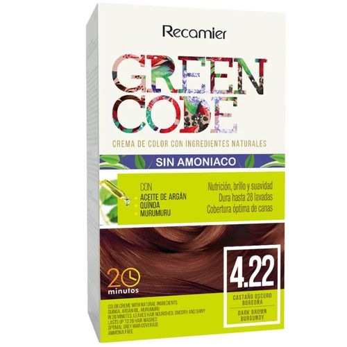 Tinte para Cabello Green Code Tono 4.22 Castaño Oscuro Violeta Intenso Estuche