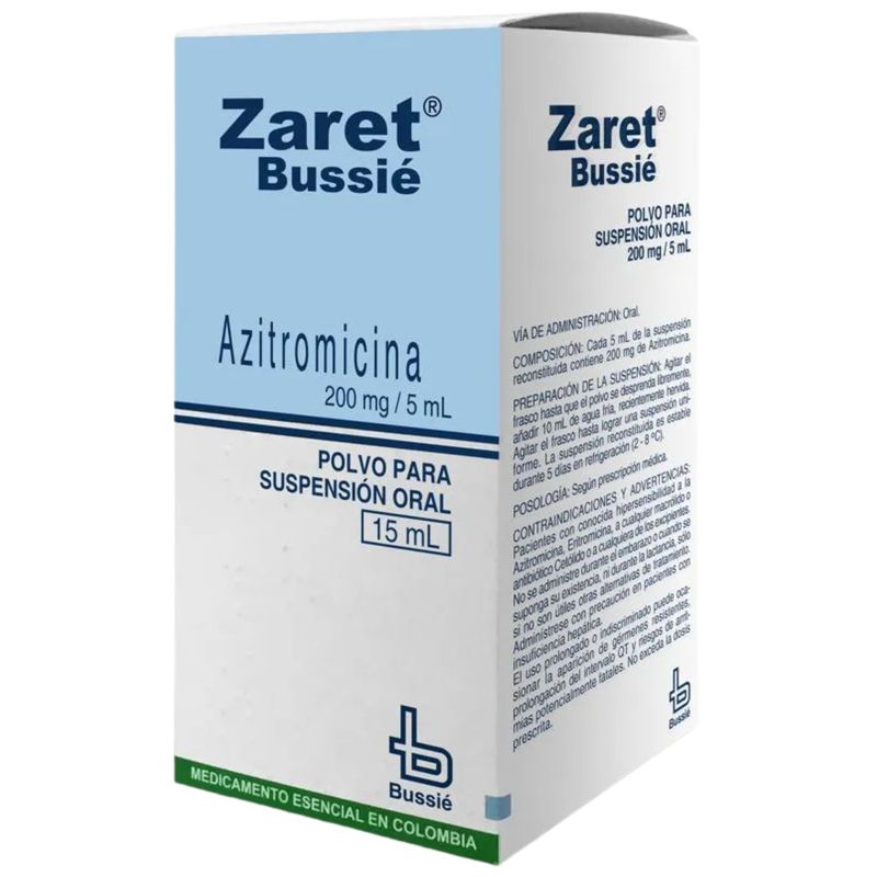 Antibiótico Zaret 200 Mg / 5 Ml Suspensión