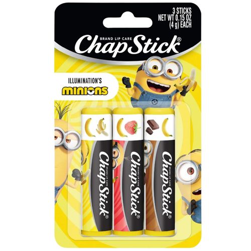 Protector Labial Chap Stick Edición Minions Paquete x 3 Unidades