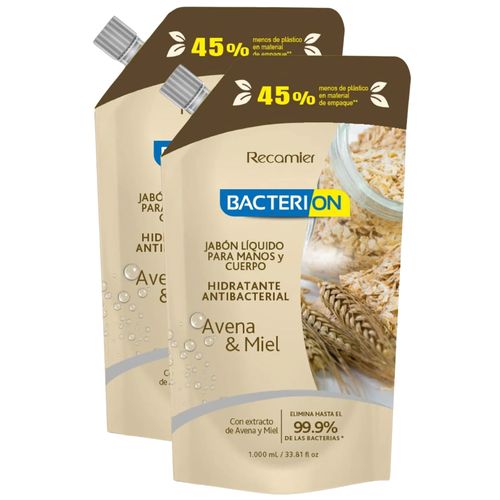 Pack Jabón Líquido Corporal Muss Avena y Miel Compra 2 Frascos x 1000 ml c/u (20% Dcto)