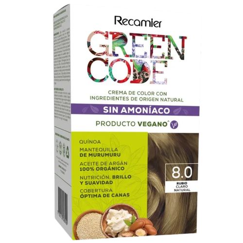 Tinte para Cabello Green Code Tono 8.0 Rubio Claro Natural Estuche