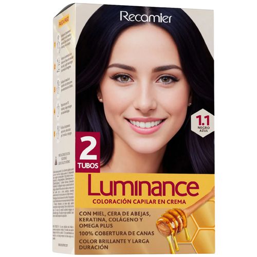 Tinte para Cabello Luminance Tono 1.1 Negro Azul Estuche Doble Tubo