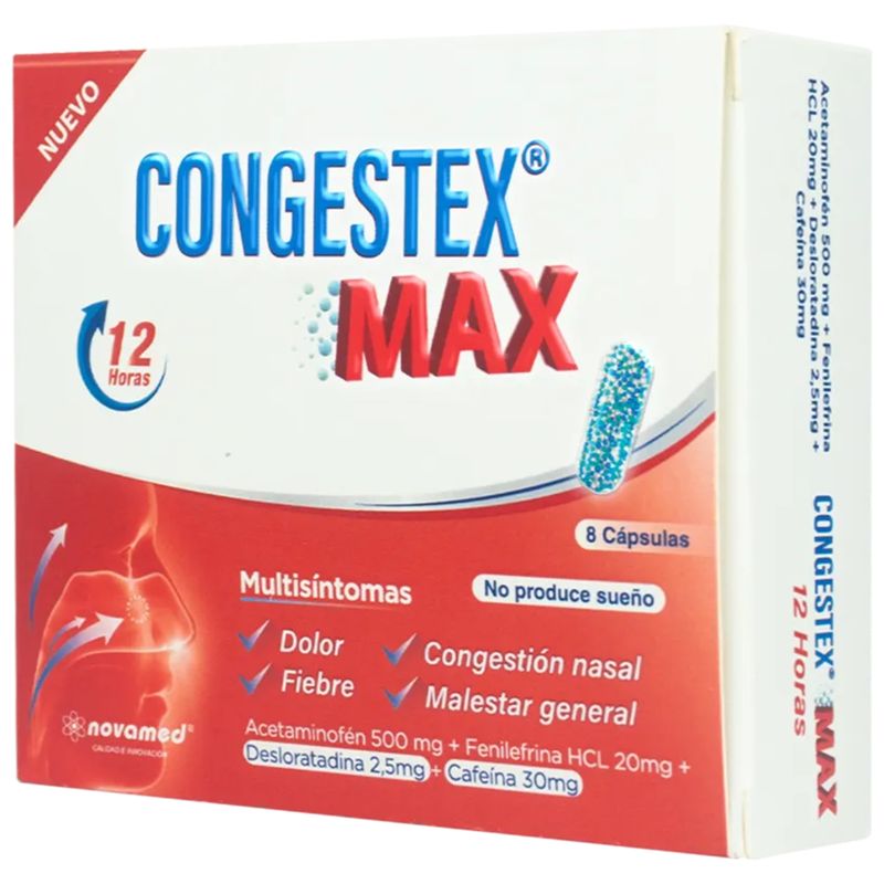 Antigripal Congestex Max Caja x 8 Cápsulas
