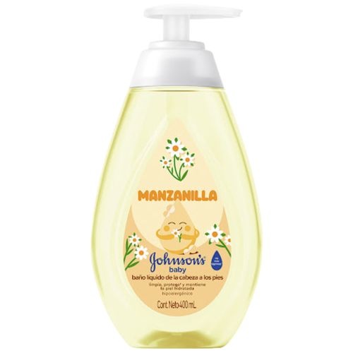 Baño Líquido Infantil Johnson's Baby De la Cabeza a los Pies Manzanilla Frasco x 400 ml